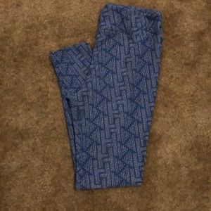 Lularoe light blue print leggings tall curvy